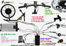 24 inch 1000w front beach snow fat bike motor kit wire diagram