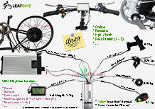 26 inh 60V 2000W rear hub motor bike conversion kit wire diagram