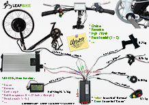 24 inch 48V 1000W front hub motor kit wire diagram