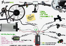 700c 48V 1500W rear electric hub motor kit wire diagram