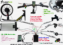 20 inch 48V 52V 500W 750W 1000W front beach snow fat bike hub motor conversion kit wire diagram
