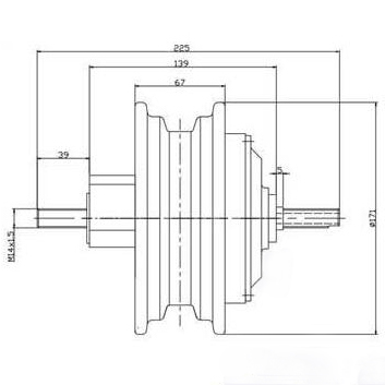 13 inch 48V 52V 800W rear electric scooter motor
