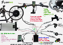 24 inch 48V 52V 1000W rear hub motor electric bike conversion kit wire diagram