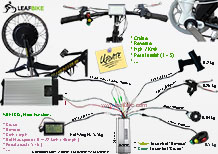 16 inch 60V 2000W front electric motorcycle motor kit wire diagram