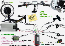 16 inch 48V 1500W front electric motorcycle motor conversion kit wire diagram