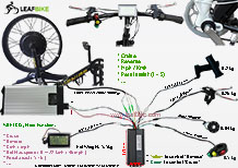 24 inch 48V 1500W front fat bike motor conversion kit wire diagram