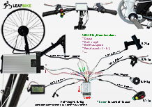27 inch 36V 300W 500W front hub motor electric bike conversion kit wire diagram