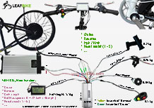 26 inch 48V 1500W rear electric hub motor beach snow fat bike conversion kit wire diagram