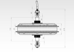 48V 1000W rear spoke hub motor drawing