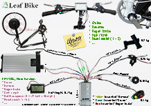 front electric hub motor - bike conversion kit - wire diagram