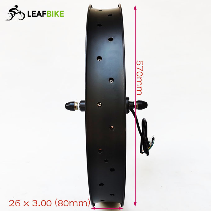 26 inch 48V 52V 1000W rear fat bike motor wheel