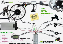 700c 36V 750W rear hub motor electric bike kit wire diagram