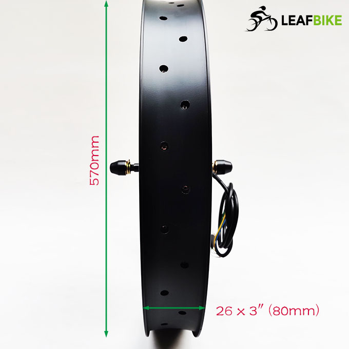 26 inch 72V 3000W front electric hub motor fat snow bike conversion kit