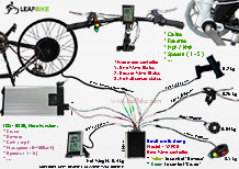 26 inch 48V 52V 1000W rear hub motor electric bike kit wire diagram