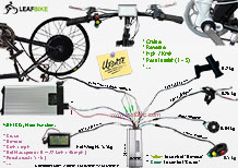 24 inch 60V 2000W rear hub motor electric bike conversion kit wire diagram