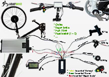 24 inch 48V 500W front geared hub motor electric bike conversion kit wire diagram