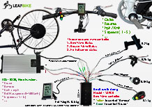 27 inch 60V 2000W rear hub motor electric bike conversion kit wire diagaram