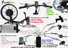 24 inch 60V 2000W front fat hub motor electric bike conversion kit wire diagram