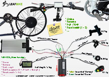 29 inch 48V 1000W rear hub motor electric bike conversion kit wire diagram