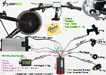 14 inch 48V 1000W rear casted hub motor electric bike conversion kit wire diagram