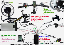17 inch 48V 52V 2000W front electric motorcycle motor conversion kit wire diagram
