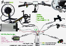 17 inch 48V 2000W front electric motorcycle motor conversion kit wire diagram