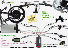 20 inch 48V 1500W rear casted hub motor fat bike conversion kit wire diagram