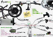 20 inch 48V 2000W rear casted hub motor fat bike conversion kit wire diagram
