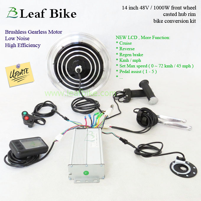 14 inch 48V 52V 1000W electric hub motor kit - front wheel