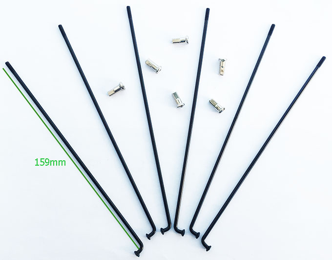 159mm length black color spokes